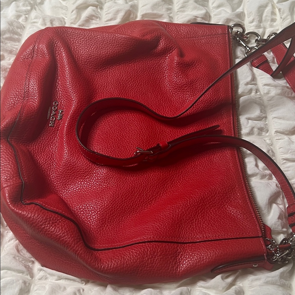 Coach Cherry Red Leather Hobo Bag - Picture 4 of 6